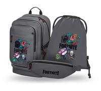 Baagl Schulrucksack Set Jungen 3 Teilig - Schultasche ab 3. Klasse - Grundschule Ranzen mit Brustgurt - Ergonomischer Schulranzen, 29 l (Fortnite Squad)