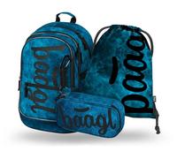 Baagl Schulrucksack Set Jungen 3 Teilig, Schultasche für Grundschule Volksschule, Grundschule Ranzen mit Brustgurt, Ergonomischer Schulranzen (Ocean)
