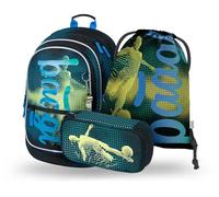 Baagl 3er-Set Fußballspieler: Rucksack, Federmäppchen, Beutel
