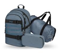 Set Schulranzen Skate Dust Blue: Rucksack, Federmäppchen, Sporttasche