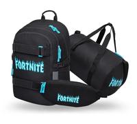 Baagl Schulrucksack Set Jungen 3 Teilig, Skateboard Rucksack, Schultasche ab 3. Klasse, Grundschule Ranzen mit Brustgurt, Ergonomischer Schulranzen, 25 l (Fortnite Blue)