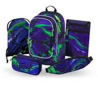 Baagl Schulrucksack Set Jungen 5 Teilig, Ergonomische Schultasche für Grundschule Volksschule, Ranzen mit Brustgurt, 25 l (Football Champion)