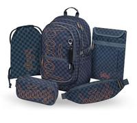 Baagl Schulrucksack Set Jungen 5 Teilig Grundschule Volksschule - Ska Blau | Ergonomische Schultasche und Ranzen mit Brustgurt für Kinder ab der 3. Klasse begleitet dein Kind im Alltag und Freizeit.