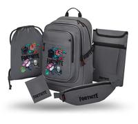 Baagl Schulrucksack Set Jungen 5 Teilig - Schultasche ab 3. Klasse - Grundschule Ranzen mit Brustgurt - Ergonomischer Schulranzen, 29 l (Fortnite Squad)
