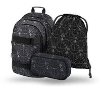 Baagl Schulrucksack Set Jungen Mädchen 3 - Harry Potter Deathly Hallows | Skateboard Kinderrucksack für Weiterführendeschule mit Laptopfach, Organizer und ergonomischem Rücken.