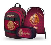 Baagl Schulrucksack Set Jungen Mädchen 3 Teilig, Schultasche ab 3. Klasse, Grundschule Ranzen mit Brustgurt, Ergonomischer Schulranzen (Harry Potter Hogwarts)