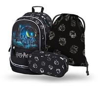 Baagl Schulrucksack Set Jungen Mädchen 3 Teilig, Schultasche für Grundschule Volksschule, Grundschule Ranzen mit Brustgurt, Ergonomischer Schulranzen (Harry Potter Hogwarts)