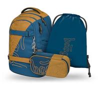 Baagl Schulrucksack Set Jungen Mädchen 3 Teilig Skate MAX 30 l - Duo | Der ergonomische Schulranzen und Ranzen für Teenager ab 3. Klasse als Schultasche bietet eine Skateboard-Halterung.