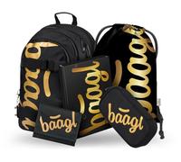 Baagl Schulrucksack Set Jungen Mädchen 5-Teilig ab 3. Klasse - Skate Gold