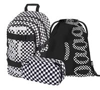 Baagl Schulrucksack Set Mädchen 3 Teilig, Schultasche ab 3. Klasse, Grundschule Ranzen mit Brustgurt, Ergonomischer Schulranzen (Skate Ska)