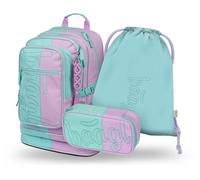 Baagl Schulrucksack Set Mädchen 3 Teilig - Schultasche ab 3. Klasse - Grundschule Ranzen mit Brustgurt - Ergonomischer Schulranzen (Sweet)