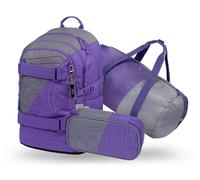 Baagl Schulrucksack Set Mädchen 3 Teilig, Skateboard Rucksack, Schultasche ab 3. Klasse, Grundschule Ranzen mit Brustgurt, Ergonomischer Schulranzen, 25 l (Dual)