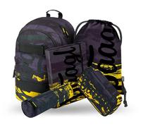 Baagl Schulrucksack Set Mädchen 5-Teilig, Schultasche ab 3. Klasse, Grundschule Ranzen mit Brustgurt, Ergonomischer Schulranzen (Skate Dune)