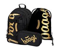 Baagl 3er-Set Skate Gold: Rucksack, Federmäppchen und Beutel