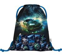 Baagl Turnbeutel für Jungen, wasserdichte Schuhbeutel für Kinder, Schule und Kindergarten Sportbeutel, Sportsack (Rennauto)