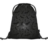 Baagl Turnbeutel für Jungen, Wasserdichte Schuhbeutel für Kinder, Schule und Kindergarten Sportbeutel für Junge, Sportrucksack, Gymsack (Batman Black)