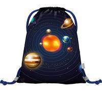 Baagl Turnbeutel für Jungen, Wasserdichte Schuhbeutel für Kinder, Schule und Kindergarten Sportbeutel für Junge, Sportrucksack, Gymsack (Planeten)