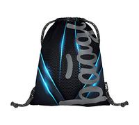 Baagl Turnbeutel für Jungs und Mädchen - Sportbeutel für Junge, Kinder, Teenager - Schule und Sport Schuhbeutel, Sportsack mit Reflektiven Elementen (Skate Bluelight)