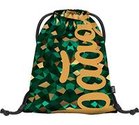 Baagl Turnbeutel für Jungs und Mädchen - Sportbeutel für Junge, Kinder, Teenager - Schule und Sport Schuhbeutel, Sportsack mit Reflektiven Elementen (Skate Polygon)