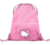 Baagl Turnbeutel für Mädchen mit Reißverschlusstasche - Schuhbeutel für Kinder - Schule und Kindergarten Sportbeutel - Kinderbeutel für Sport (Hello Kitty Sweet Leopard)