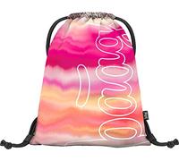 Baagl Turnbeutel für Mädchen - Sportbeutel für Kinder, Teenager - Schule und Sport Schuhbeutel, Sportsack mit Reflektiven Elementen (Skate Pink Stripes)
