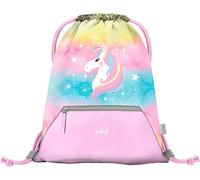 Baagl Turnbeutel für Mädchen, Wasserdichte Schuhbeutel für Kinder, Schule und Kindergarten Sportbeutel, Sportsack (Rainbow Unicorn)