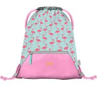 Baagl Turnbeutel für Mädchen, Wasserdichte Schuhbeutel für Kinder, Schule und Kindergarten Sportbeutel, Sportsack (Flamingo)