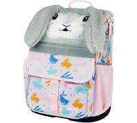 Baagl Schulranzen Mädchen für 1. Klasse - Ergonomische Schultasche für Kinder - Schulrucksack mit Brustgurt - Grundschule Ranzen Tornister (Bunny)