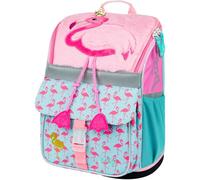 Baagl Schulranzen Mädchen für 1. Klasse - Ergonomische Schultasche für Kinder - Schulrucksack mit Brustgurt - Grundschule Ranzen Tornister (Flamingo)