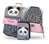 Baagl Schulrucksack Set mit Panda-Motiv