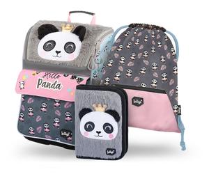 BAAGL Zippy Panda 3-teiliges Schulranzen-Set: Schulranzen, Federmäppchen & Turnbeutel