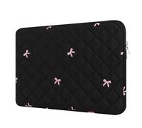 BAAGOAZ 13"-14" Laptop Tasche MacBook Hülle, Gestickten Schleifen, Schwarz | Schutzhülle Laptoptasche für 13/14 Zoll MacBook Neo/Air/Pro Chromebook PC Notebook, Leichtgewichtige, Gepolsterte Laptophülle