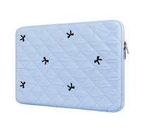 BAAGOAZ 13-14 Zoll Laptop Tasche MacBook Hülle, Gestickten Schleifen, Blau | Schutzhülle Laptoptasche für 13/14 Zoll MacBook Neo/Air/Pro Chromebook PC Notebook, Leichtgewichtige, Gepolsterte Laptophülle