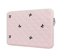 BAAGOAZ 13-14 Zoll Laptop Tasche MacBook Hülle, Gestickten Schleifen, Rosa | Schutzhülle Laptoptasche für 13/14 Zoll MacBook Neo/Air/Pro Chromebook PC Notebook, Leichtgewichtige, Gepolsterte Laptophülle