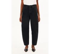 BAARLY HIGH WAIST BARREL JEANS | 100% recycelte Baumwolle Non Stretch - schwarz (28-30)
