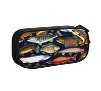 BAAROO Federmäppchen Süßwasser Fisch Große Kapazität Stifteetui Tasche Schreibtisch Organizer Federmäppchen für Jungen Mädchen Schule, farbe, 5.0cm*10.5cm*20.5cm