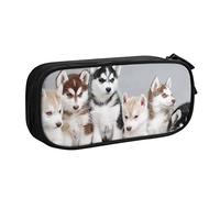 BAAROO Große Federtasche mit 2 Fächern, Motiv: Husky Puppies Dogs, farbe, 5.0cm*10.5cm*20.5cm, federmäppchen
