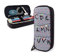 BAAROO Leder Federmäppchen Stranger Letter Things Alphabet Große Kapazität Federmäppchen Große Kapazität Federmäppchen mit Reißverschluss Schreibtisch Organizer, farbe, 5.0cm*10.5cm*20.5cm,