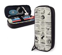 BAAROO Leder Federmäppchen Zeitung Schreibtisch Organizer Durable Schule Schreibwaren Große Kapazität Schreibwaren Organizer für Schule Wo, farbe, 5.0cm*10.5cm*20.5cm, federmäppchen