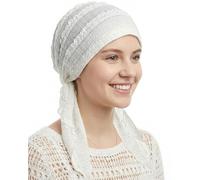 Babalet Women Slip-On Headscarf Pre-Tied Beanie Turban Headwear for Daily | Women Elegant Lace Headscarf Lightweight Breathable Head Wrap Non-slip Soft Hair Cover for Hair Loss Cancer Patients Sleeping