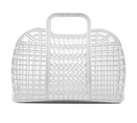 BABANA Kleine Plastikgelee-Taschen - Wiederverwendbarer Geschenkkorb | Strandtasche, Braut-, Osterkorb (Weiß)