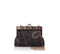 BABEYOND 1920er Jahre Flapper Pfau Clutch Vintage Gatsby Pailletten Abend Handtasche Perlen Tasche, Style 2-schwarz, Einheitsgröße