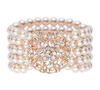 BABEYOND 1920s Armband Perlen Damen Gatsby Kostüm Zubehör Blinkende Kristall Armreif 20er Jahre Accessoires für Damen (Stil 2-Rose Gold)