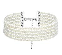 BABEYOND 1920s Damen Halskette Kurz Multi Schichte Choker Kette Hochzeit Braut Schmuck Accessoires Imitation Perlen Kette Elegant Retro Stil Fasching Kostüm Zubehör (Stil 2-5 Schichten)