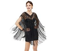 BABEYOND 1920s Retro Schal Damen Stola Umschlagtücher für Abendkleid Hochzeit Party Braut Schal Gatsby Kostüm Accessoires (Schwarz)