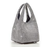 BABEYOND Clutch-Geldbörsen für Damen - glitzernde Abendtaschen mit Glitzer-Strass, tragbare Handtasche für Party, Abschlussball, Hochzeit, silber, Einheitsgröße