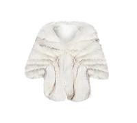 BABEYOND Damen Kunstfellkragen Schal Kunstfell Schal Wrap Abendumhang für Wintermantel, Weißer Fuchs, Small