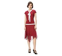 BABEYOND Gatsby Kleid für Damen - Chiffon Flapper Kleid Niedrige Taille 1920er Jahre Brüllende 20er Jahre Great Gatsby Party, Rot/Ausflug, einfarbig (Getaway Solids), 40