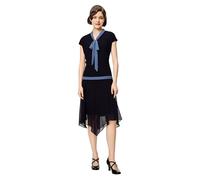 BABEYOND Gatsby Kleid für Damen - Chiffon Flapper Kleid Niedrige Taille 1920er Jahre Brüllende 20er Jahre Great Gatsby Party, Marineblau, 40