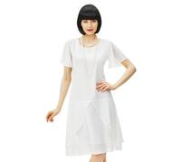 BABEYOND Gatsby Kleid für Damen - Chiffon Flapper-Kleid niedrige Taille ärmellos 1920er Jahre Roaring 20er Jahre Great Gatsby Party, Weiss/opulenter Garten, X-Groß